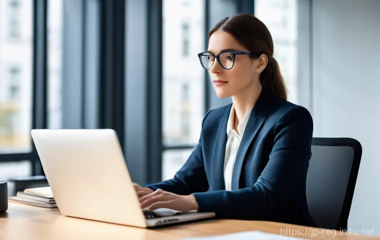 규제요원의 시간 관리 전략 - **Prompt:** A highly efficient and focused female professional, in her early 30s, is seated at a min...