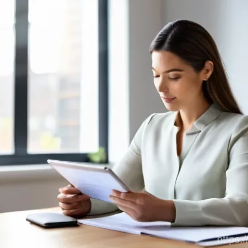 규제요원들이 자주 묻는 질문과 답변 - **Prompt:** A highly organized and composed female professional, in her late 30s, is seated at a min...