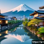 규제요원의 사회적 책임과 기여 - A modern Japanese cityscape at dusk, showcasing clean urban streets with lush green parks and rivers...