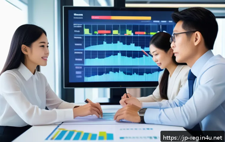규제 업무의 주요 도전 과제 - A modern corporate team in a sleek, high-tech office environment, collaborating intensely around a l...